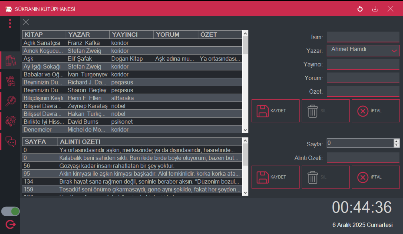 Şükran Library Kitap Listesi